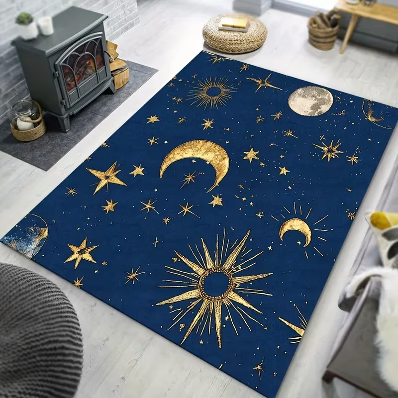 Space Planet Star Print Area Rug Non Slip Soft Floor Mat Bedroom Playroom Decor Carpet Indoor Cartoon Home Decor Carpet