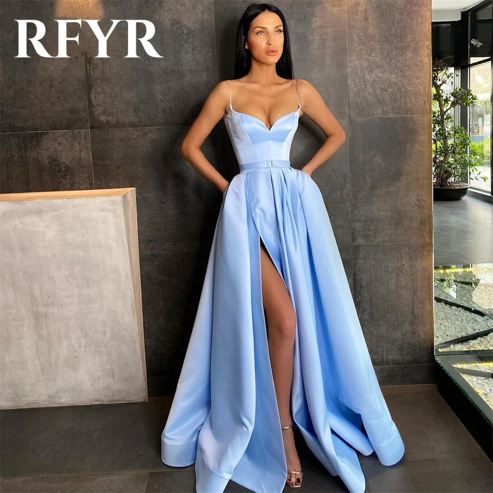 RFYR Khaki A Line Formal Dresses Stain Party Dress For Wedding Sweetheart Special Occasion Dresses with Side Split robe soirée