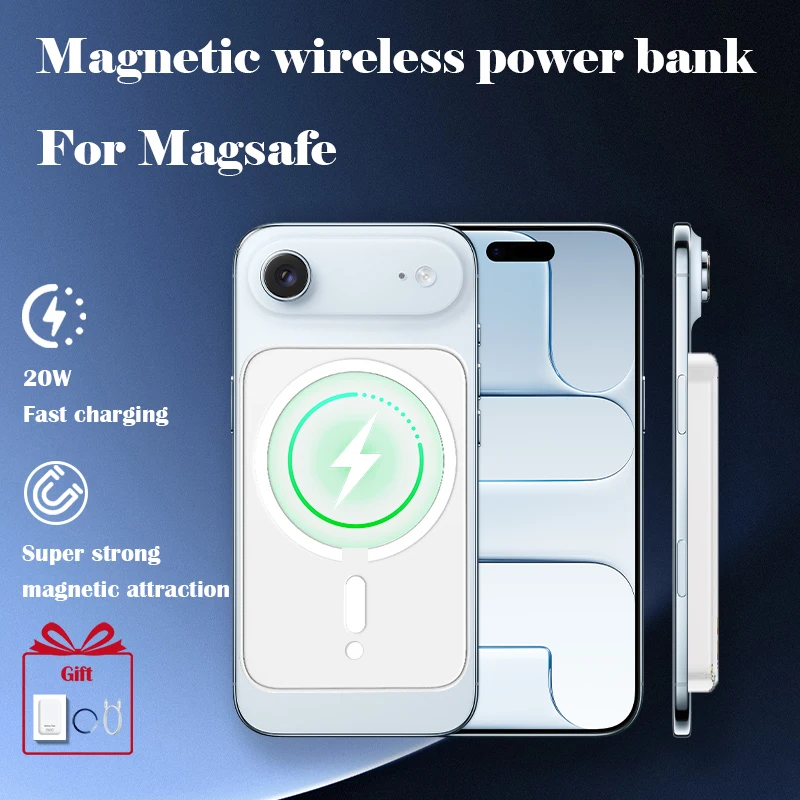 

Ultimate Mag-Safe Power Bank 10000 мАч | Сверхбыстрая зарядка 22,5 Вт, ультратонкий дизайн | Совместим с iPhone, Samsung Galaxy, A