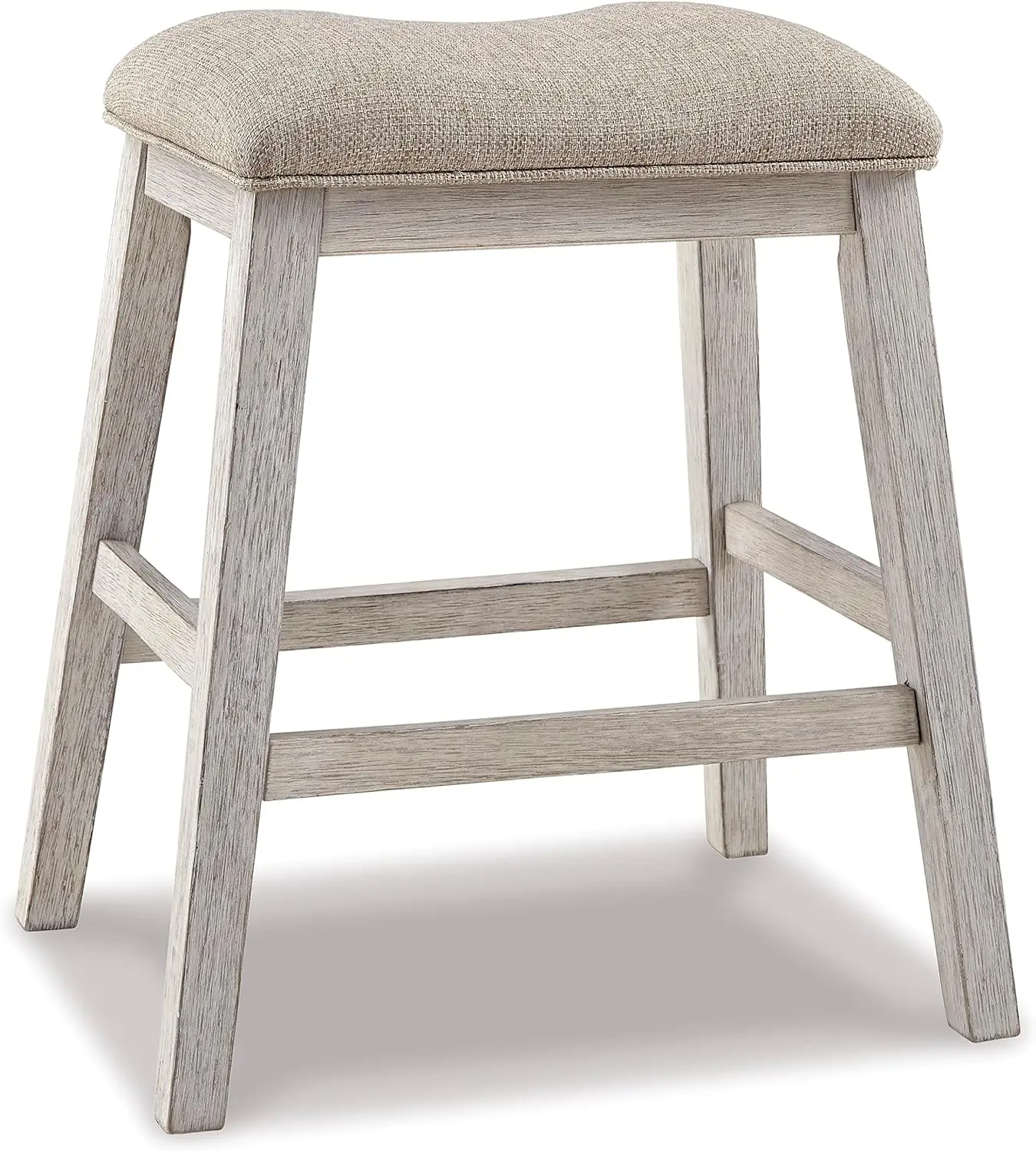 

Modern 24" Counter Height Upholstered Barstool, 2 Count, Whitewash