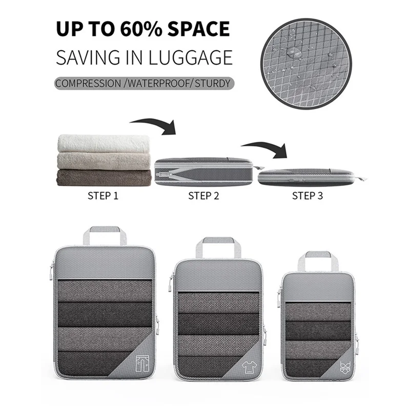 ABKJ-Lightweight Packing Cubes Set Compressed Packing Cubes Set Ideal For Suitcase Organization