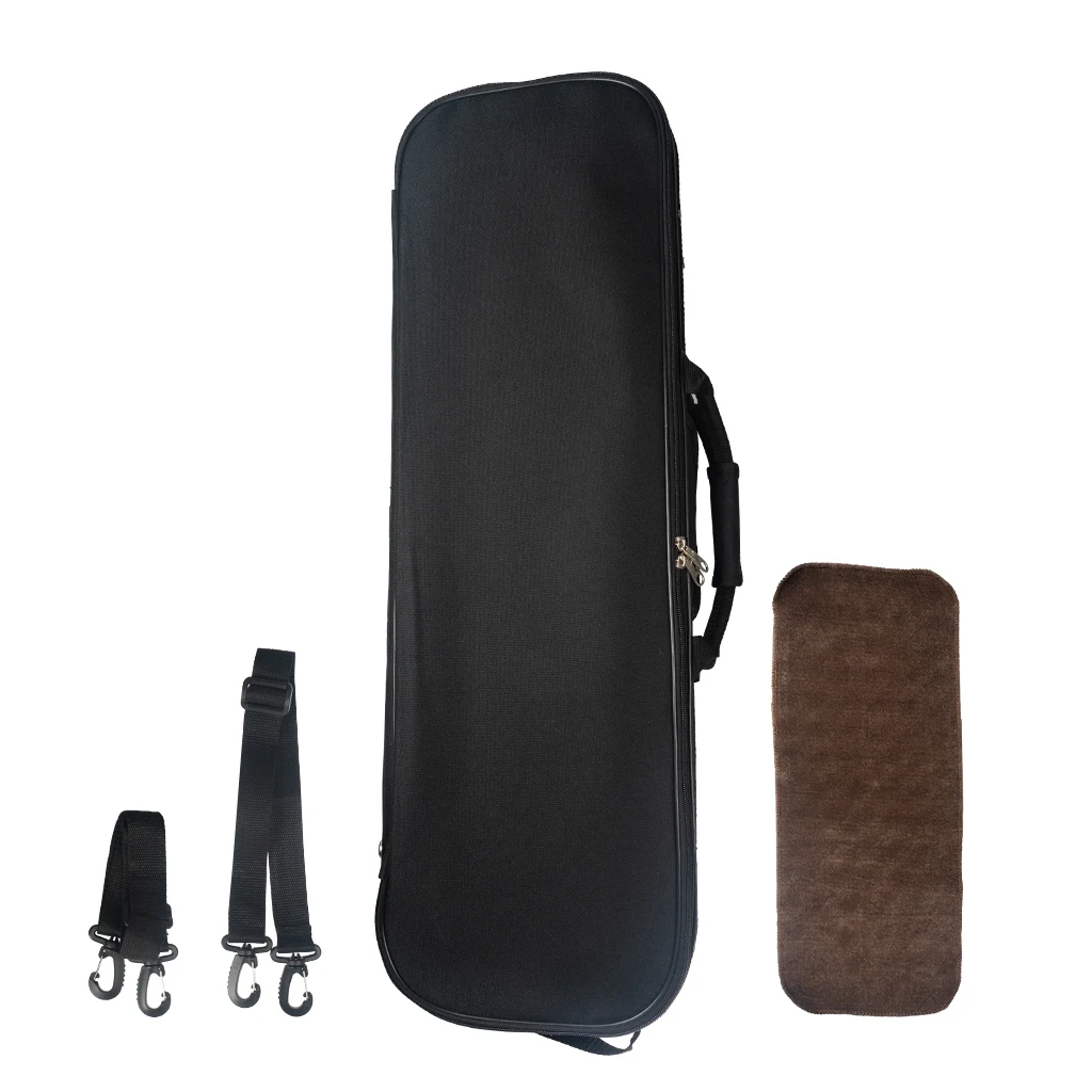 Rectangular Violin Case 4/4 3/4 1/2 1/4 with Hygrometer Black Oxford Built-In High Quality Violin Case