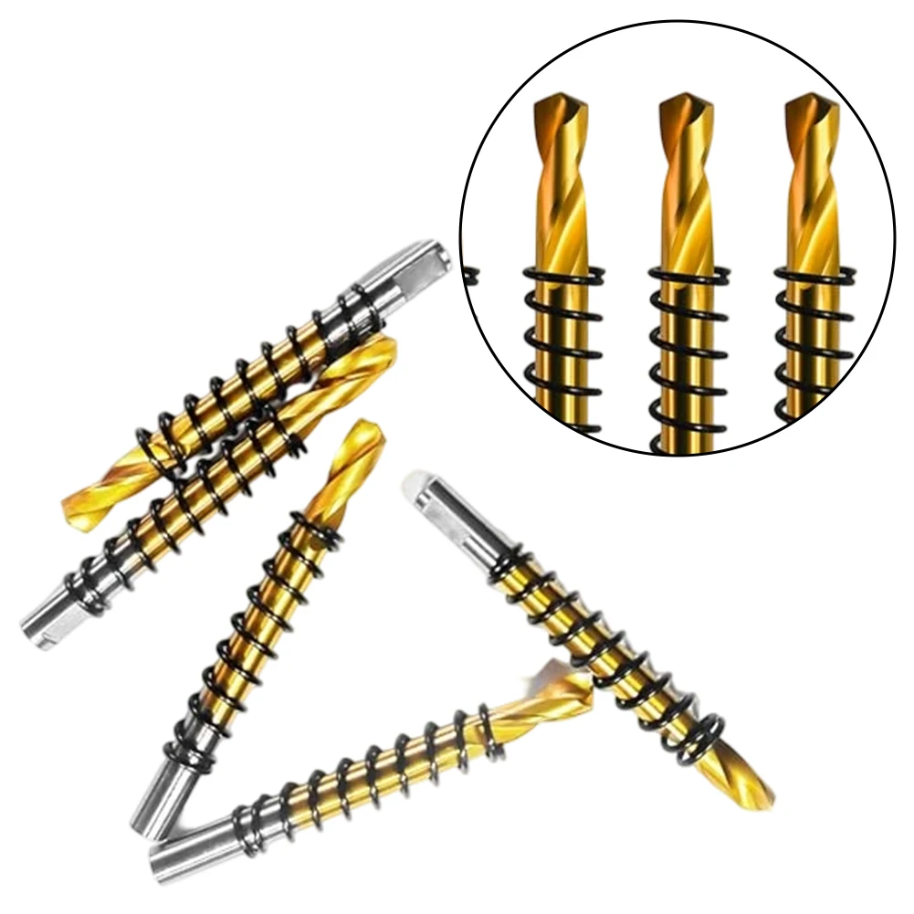 5pcs/set Titanium Plated Steel Pilot Drill Bit For Center Drill Bit For Furniture Assembly Metal Steel Plastic Drilling  Tools