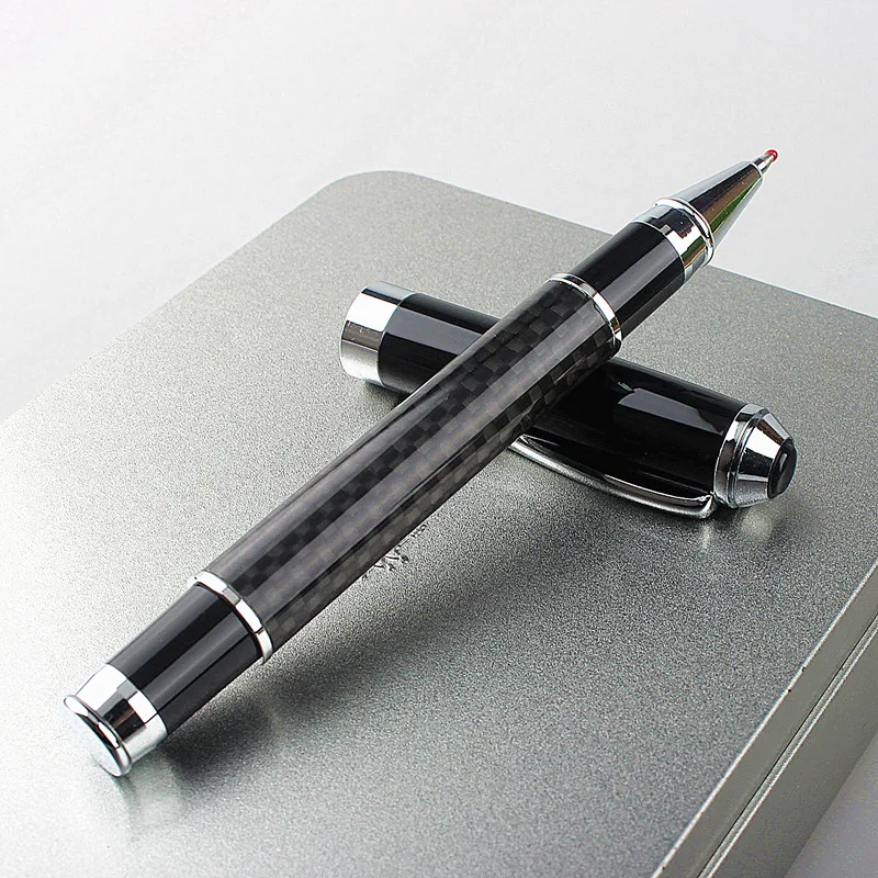 Luxury quality black fiber Business office Rollerball Pens New School student stationery Supplies ink Pen