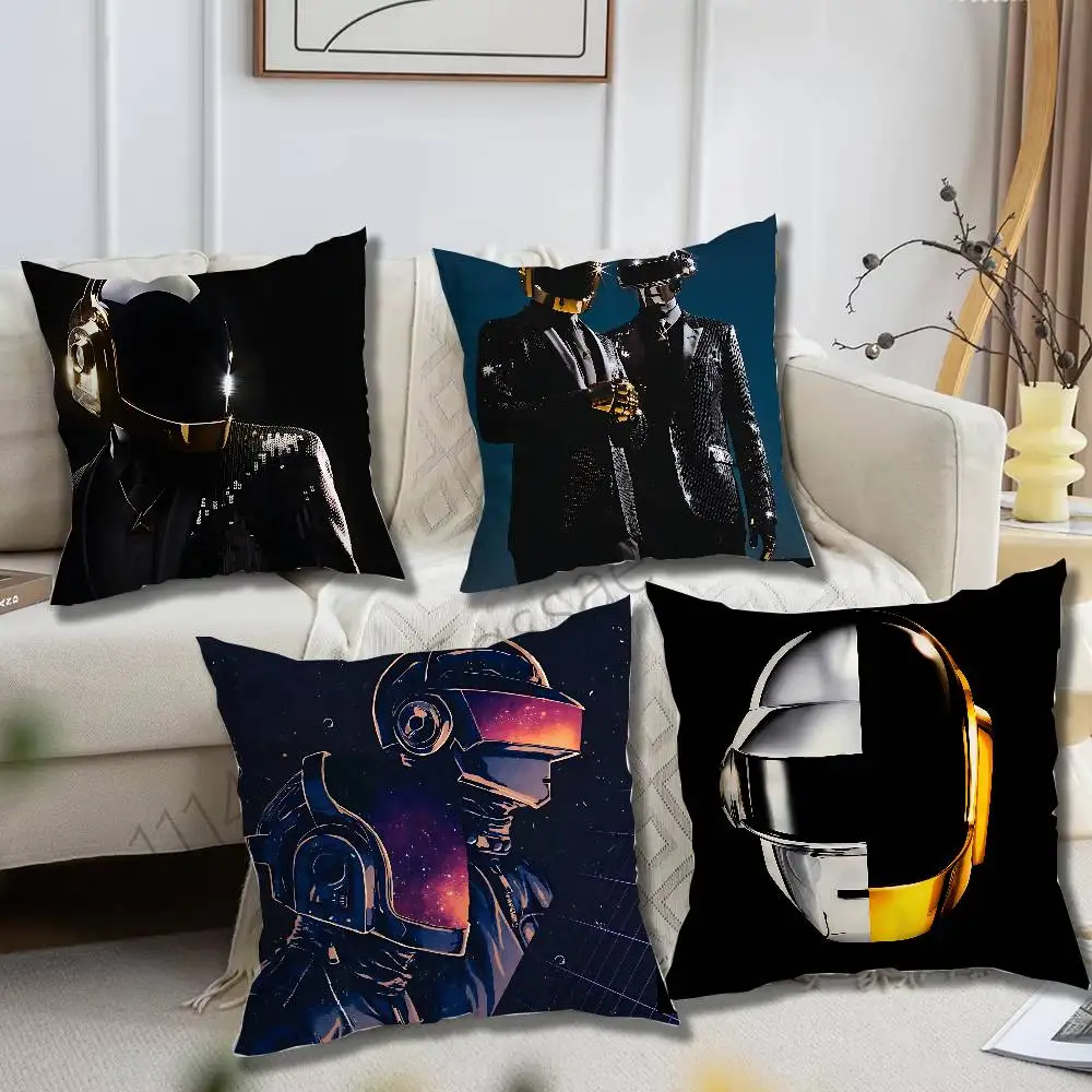 D-Daft P-Punk Band Artists Single Throw Pillow Case Cover Sofa Cushion Home Room Decor