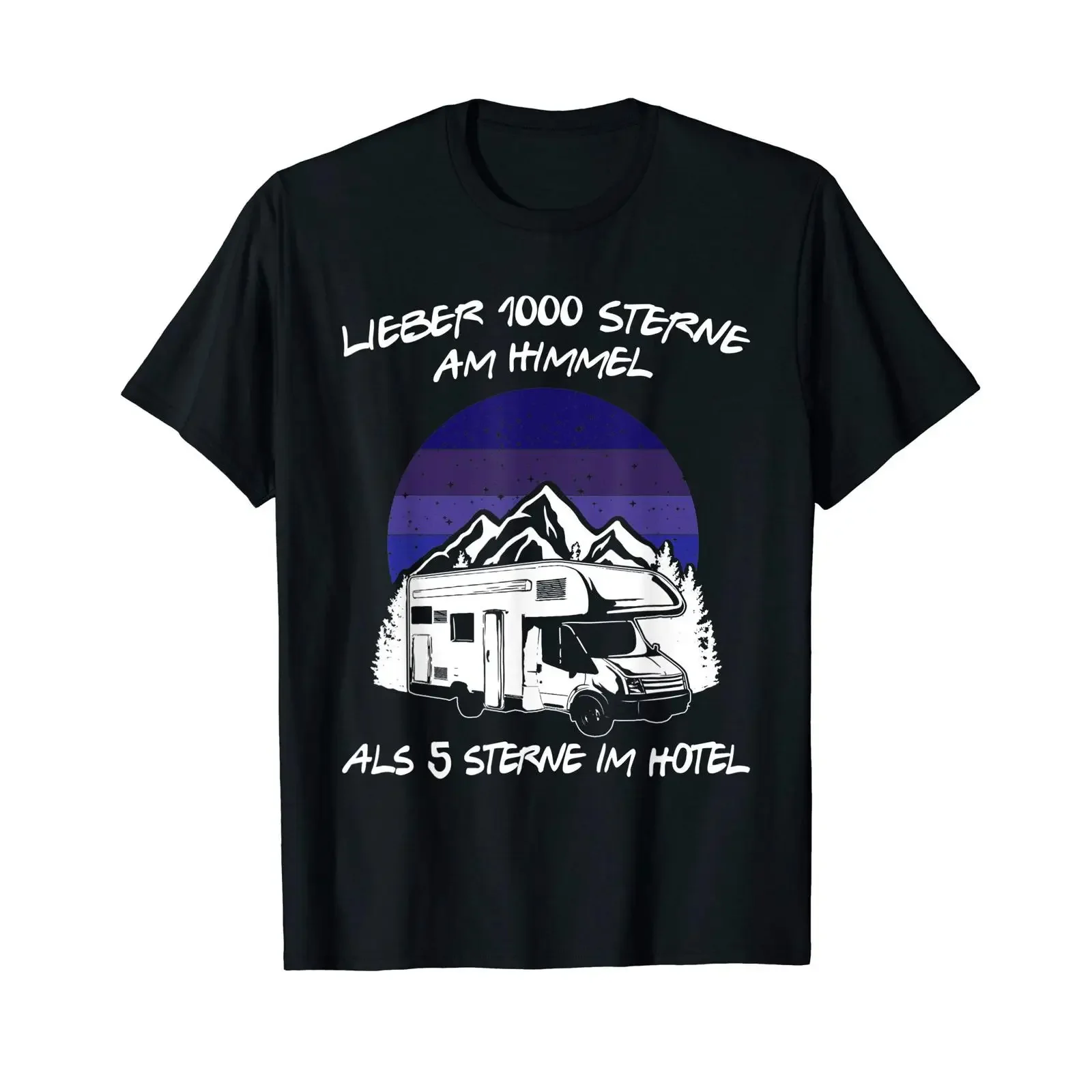 Lieber 1000 Sterne am Himmel als 5 im Hotel Camping T Shirt vintage Washed Unisex streetwear Slightly designer clothes homme