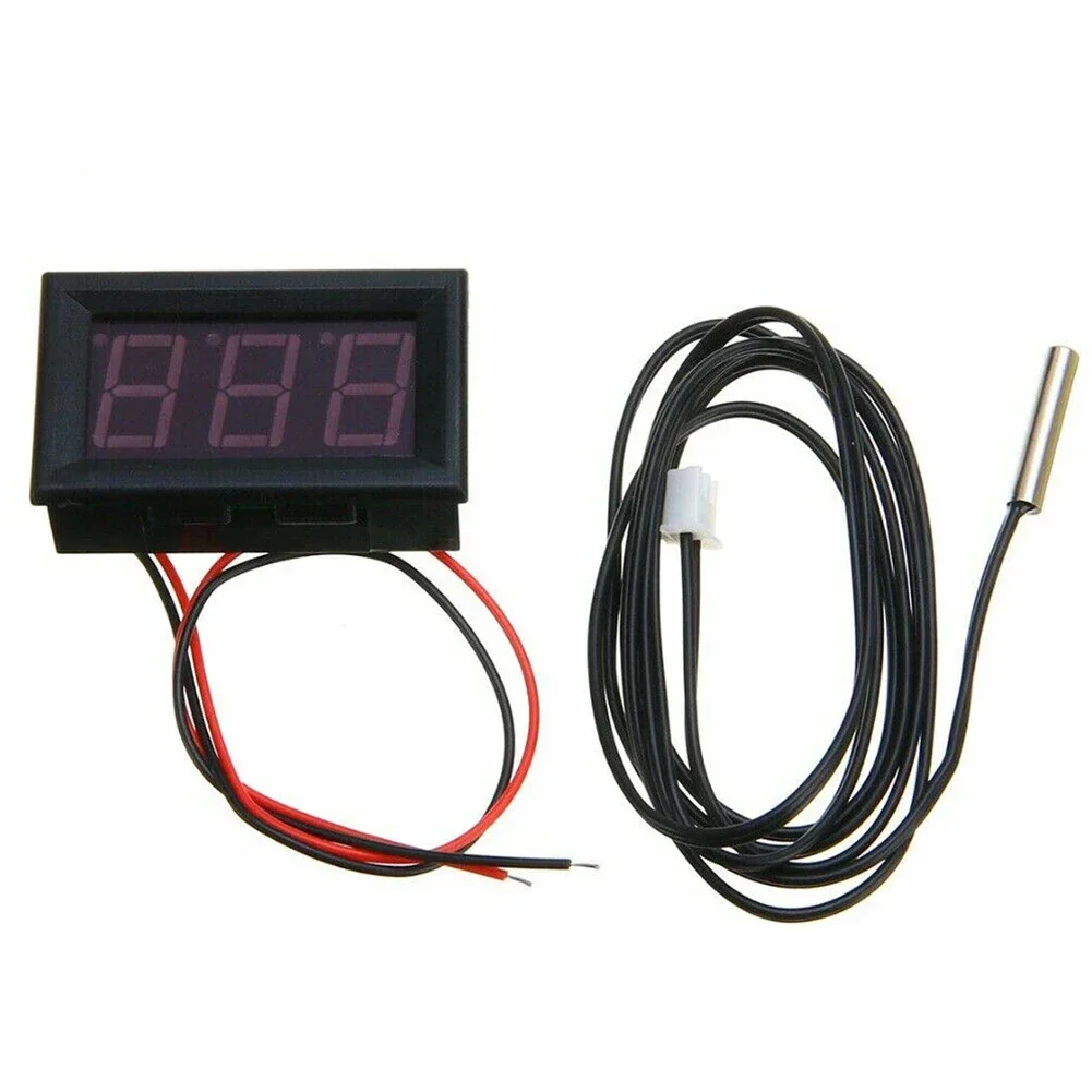 

LED Digital Thermometer 10K/B3950 Metal Probe LED Digital Thermometer Temperature Sensor Meter 50~110°C Detector