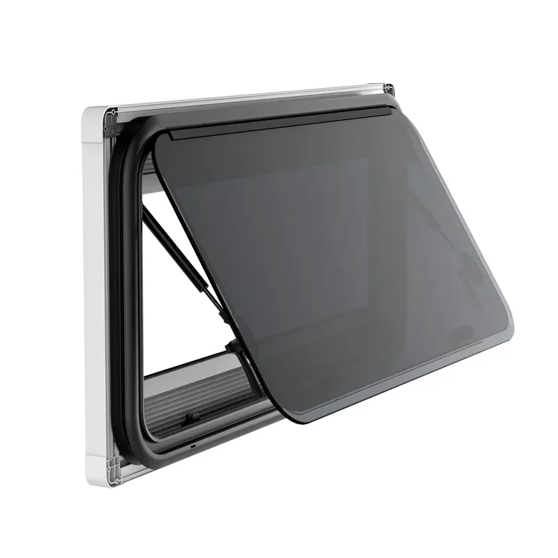 Double Glazed Acrylic RV Window with Pleated Curtains and Fly Screen for Caravan Powerful New Design Durable Travel Trailer