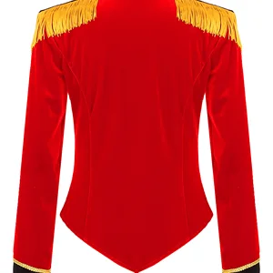 Master Velvet Ring Kostüm für Frauen Zirkus Kostüm Jacke Ringmeister Schultertisch Frosch 8 Hauptverkaufsmantel mit Fransenkind - №8