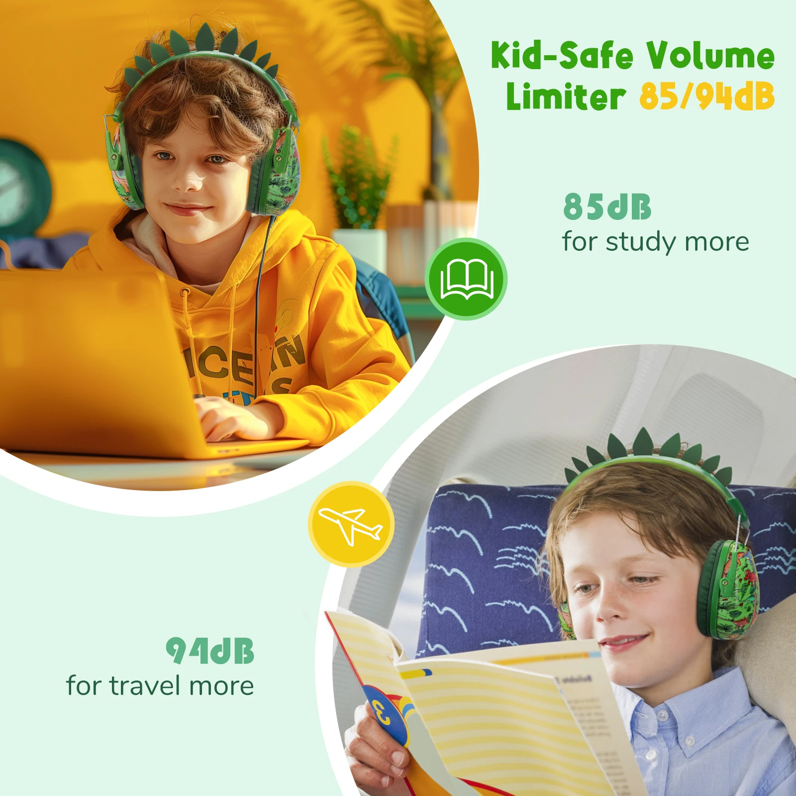 Anti-noise Wired Kids Headphones Foldable 3.5mm Wired Kids Headphones Gift Kids Noise Cancelling Headphones for iPad Computer