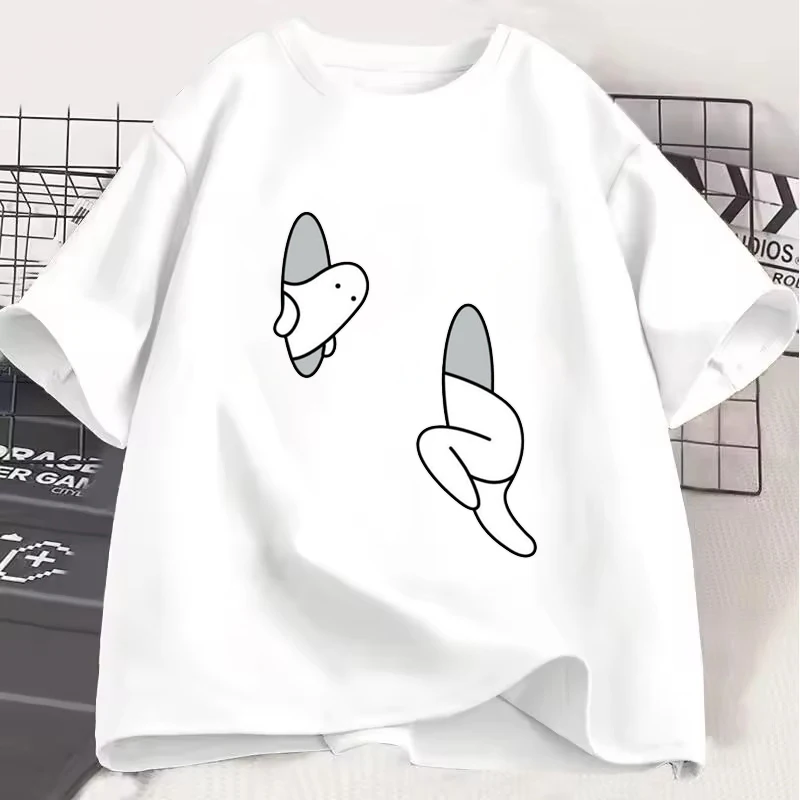 

Funny Casual Cartoon Printed Men Woman T-shirts Summer Short Sleeved Simple Oversized Couple's Clothing Trendy Urban Streetwear