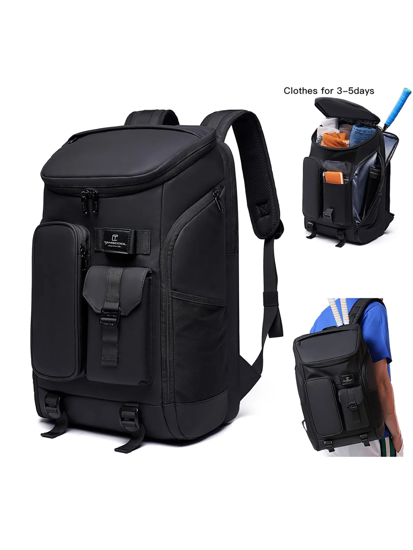 30 liter unisex travel backpack, business backpack, laptop, daily exercise gym tennis badminton backpack with shoe compartment