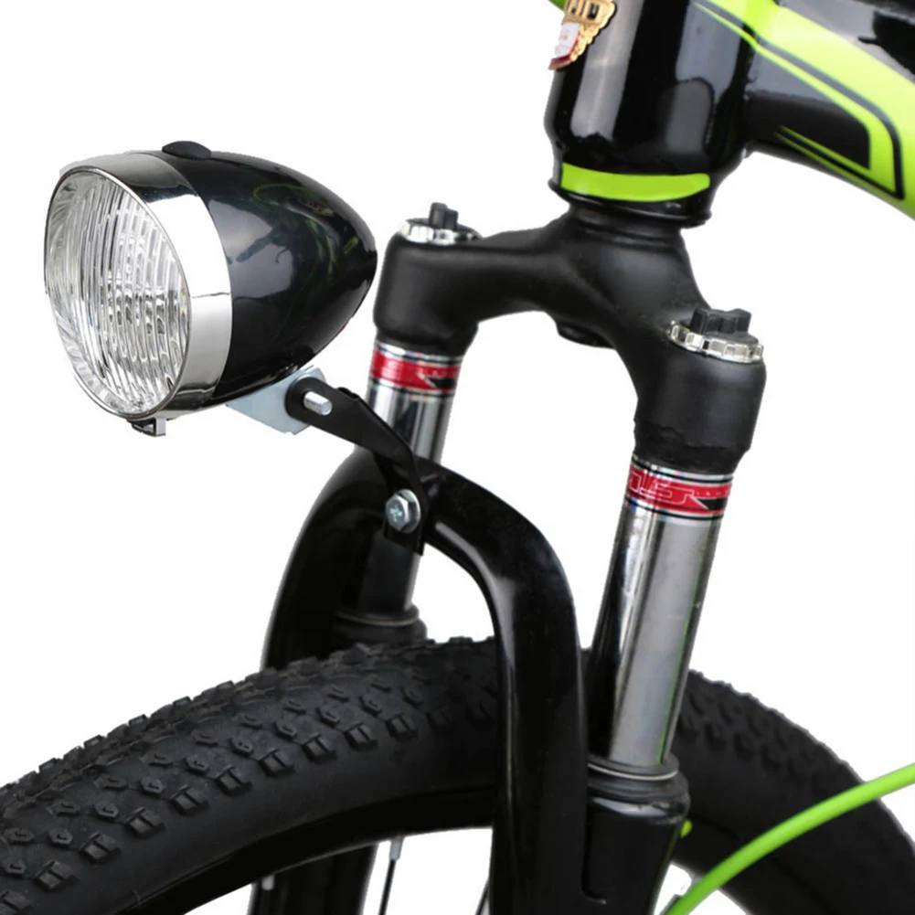 Night Riding Safety Warning Light Retro Bicycle Headlights ABS 3LED Battery Powered Bike Front Lamps Riding Accessories