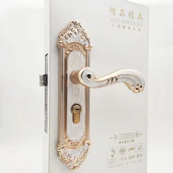 Home Interior Door Knob Lock Set Locker Smart Handle for Bedroom Lockset Modern House Aluminium Entrance Design with Keys White