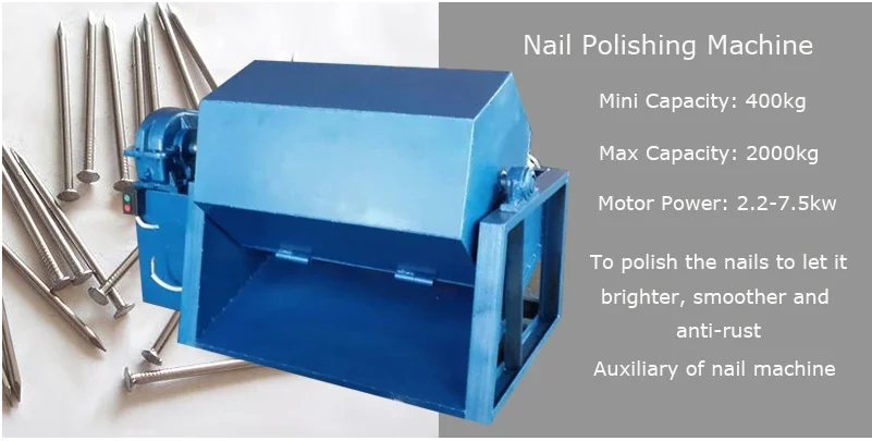 Customized Semi-Automatic Wire Nail Polishing Machine Steel Nail Cleaning Equipment