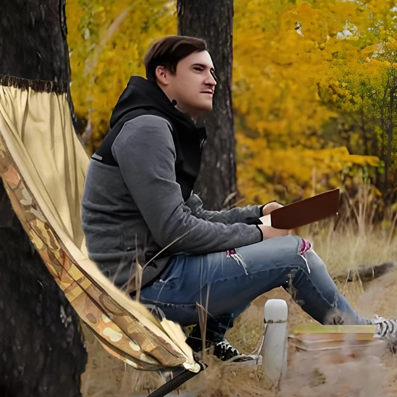 مقعد صيد منخفض للأسفل في الهواء الطلق، 2026 كرسي هزاز صيد جديد محمول وخفيف الوزن #5