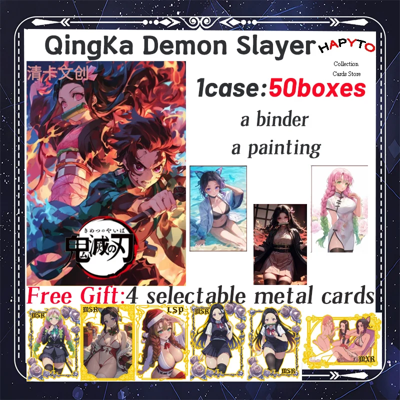 QingKa Demon Slayer BoardsCollection Nezuko Shinobu Japanese Anime Kimetsu Yaiba Booster Box Tcg Card Toy Hobbies Gifts