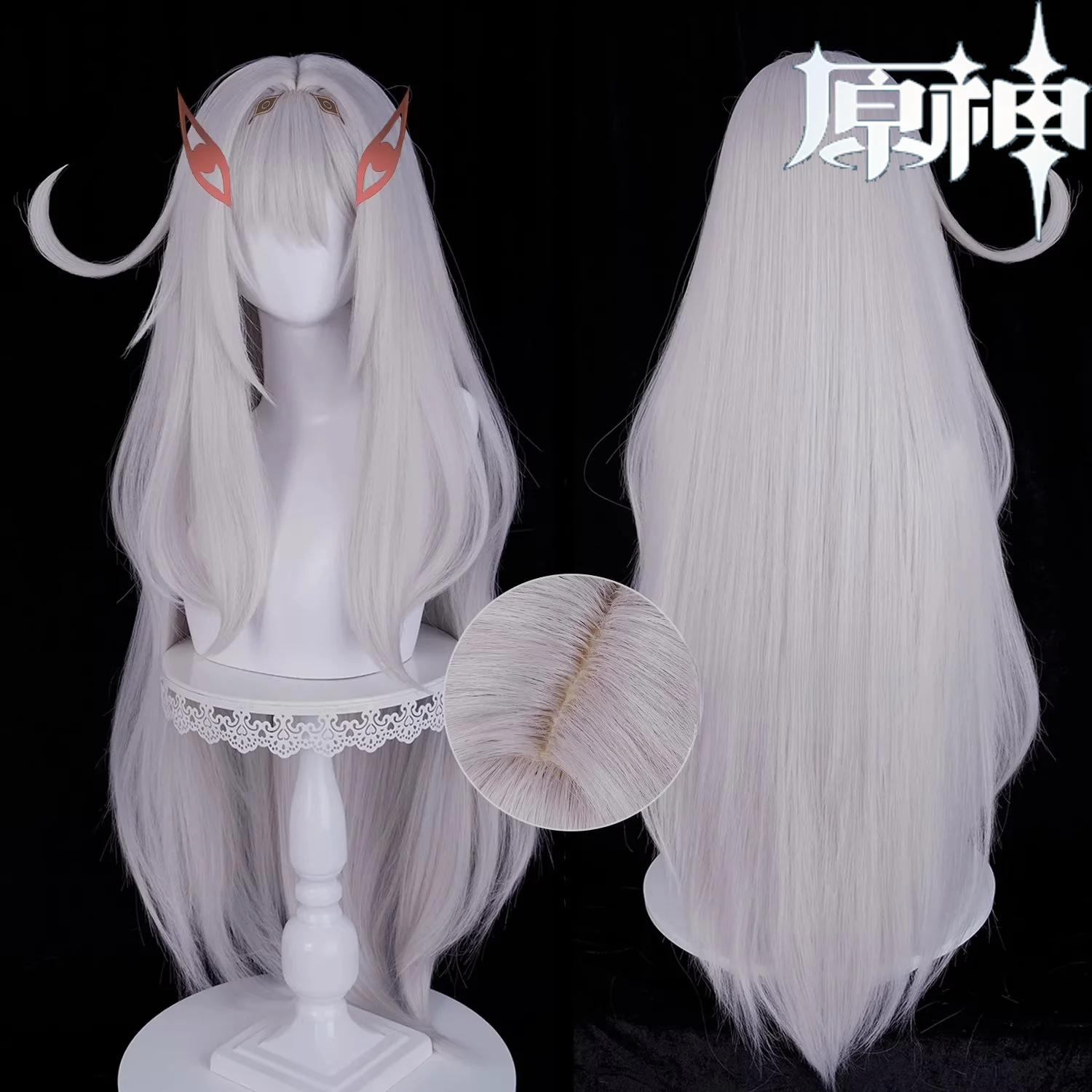 Genshin Impact Rhinedottir Ronova Istaroth Cosplay Wig Heat Resistant Wig Mixed Puffy Fiber Halloween Comic Con Role Play