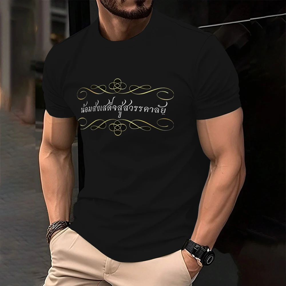 

Новинка лета 2025: мужская футболка. Повседневная и модная мужская футболка с буквенным принтом.