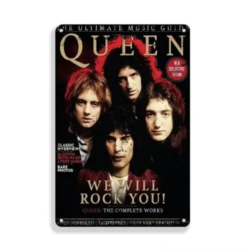 Queen Band Metal Tin Sign Ultimate Music Guide Wall Art Decor
