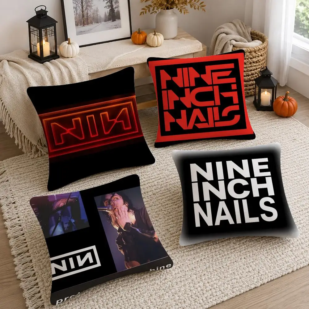 Band Nine Inch Nails Cushion Cover Soft Fluffy Short Plush  Pillow Case  Sofa Bed Home Decor