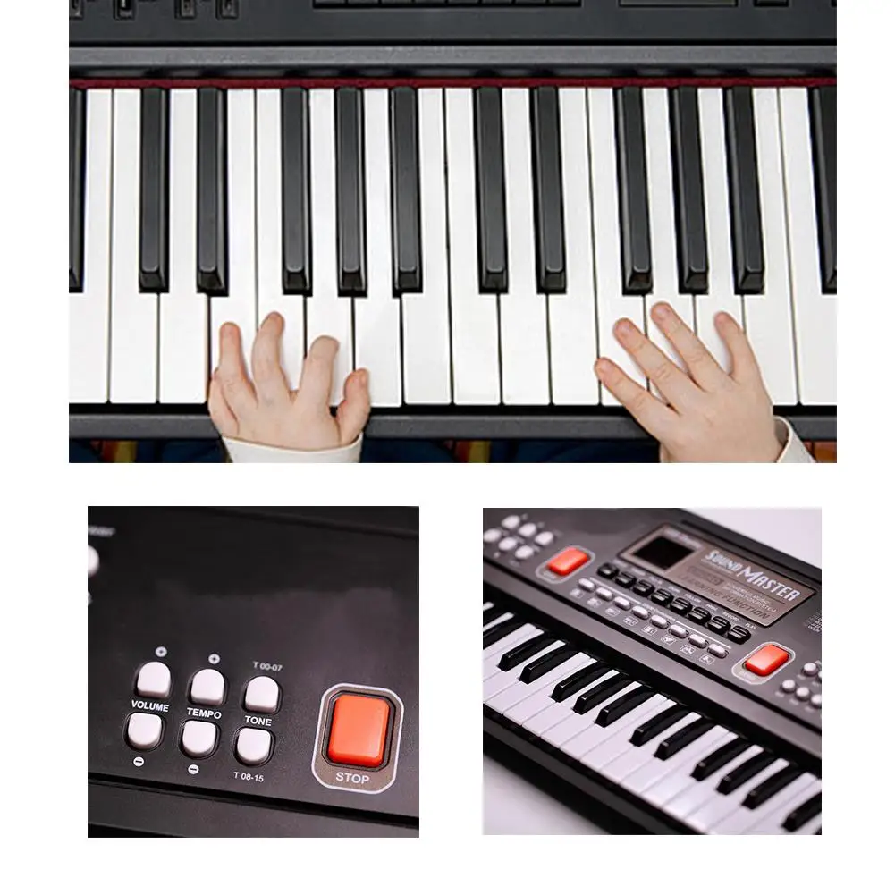 Piano elektronik mainan anak dengan mikrofon, Puzzle multi-fungsi meningkatkan kemampuan koordinasi hadiah musik