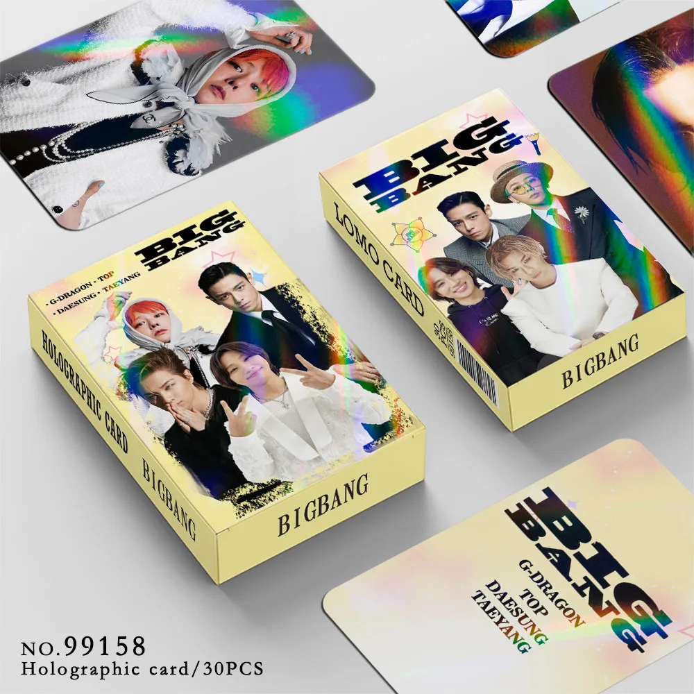 BIGBANG Idol سلسلة جديدة HD Printd Photocards G-DRAGON 30 قطعة/المجموعة TAEYANG DAESUNG TOP Laser Lomo بطاقات VIP المشجعين جمع هدية