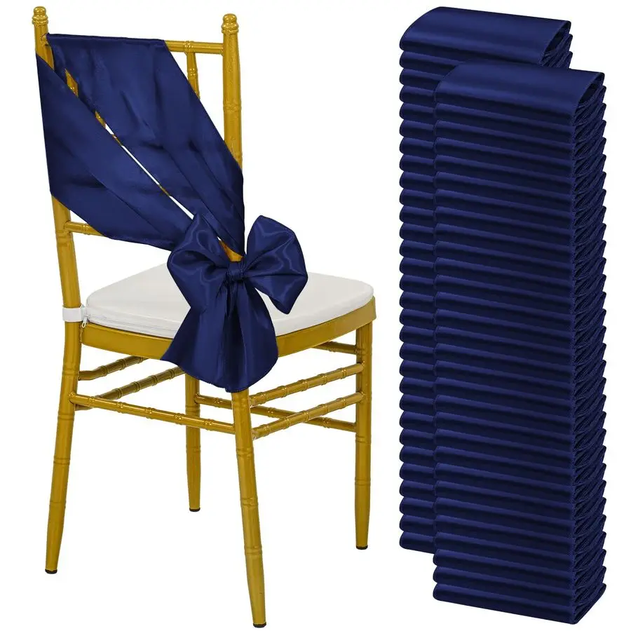

ШТ. атласные пояса для стула, банты, темно-синий стул, ленты, завязки, пояс для спины, бант, декоративный стул для свадьбы, дня рождения, банкета, вечеринки