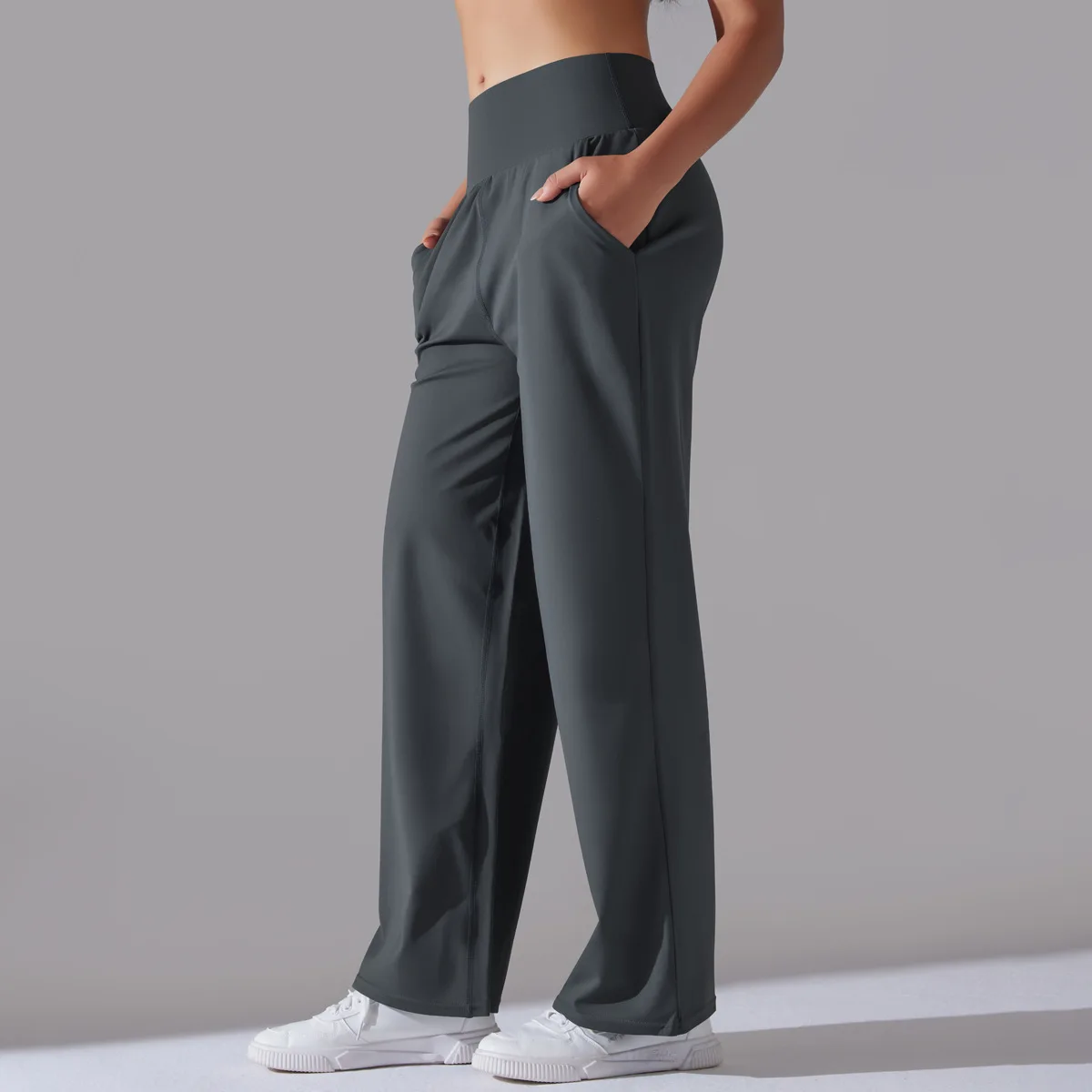 High Waist Women's Pants Ice Silk Woman Clothing Thin Youthful Woman Clothes Casual Clothes Slim Loose Pants