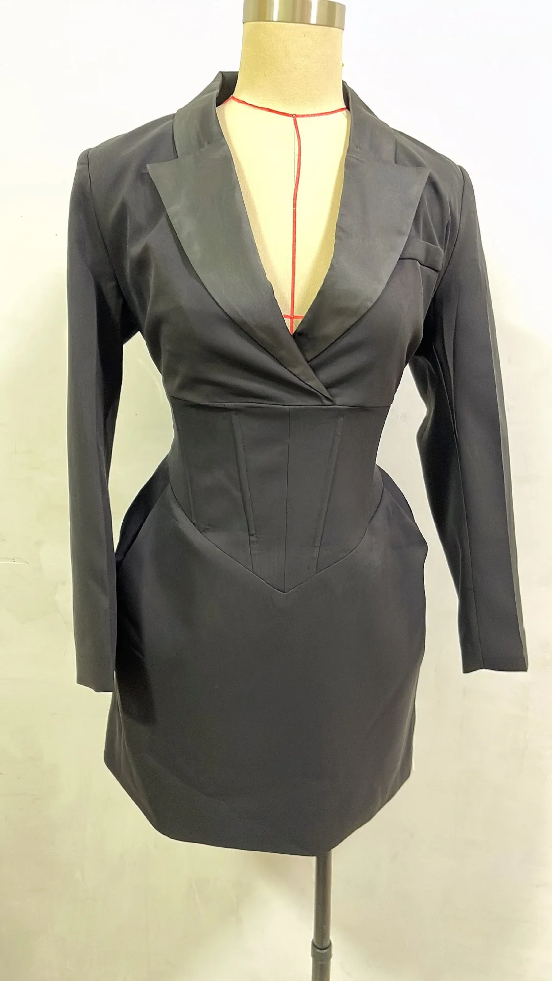 فين امرأة سيدة أنثى عادية متعددة الاستخدامات بلون مزاجه التنقل الفرنسية التلبيب الخصر مقعد الخصر بدلة صغيرة الخارجي #5