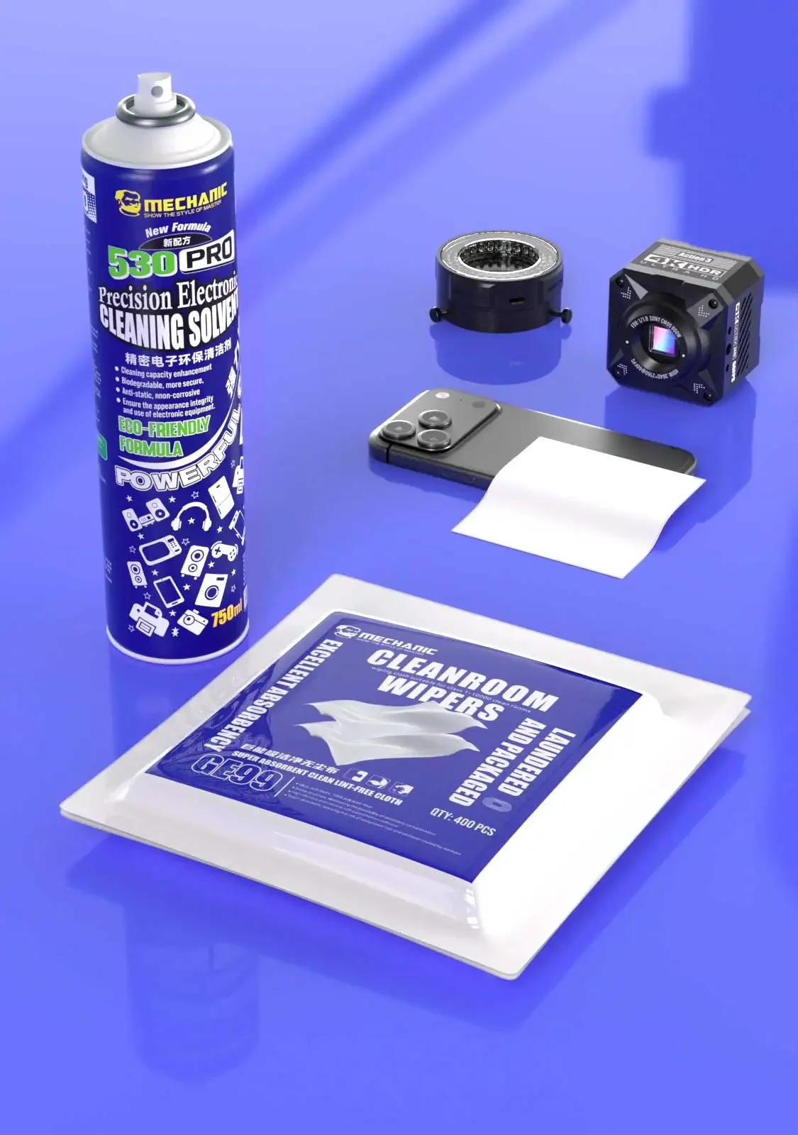 MECHANIC GE99 Clean cloth 400pcs and SC325 cleaner super soft fiber for motherboard dust/lens/LCD screen stain cleaning tool