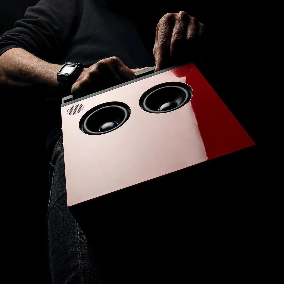 Red Painted Portable Smart Speaker, Wireless Bluetooth Audio Device
