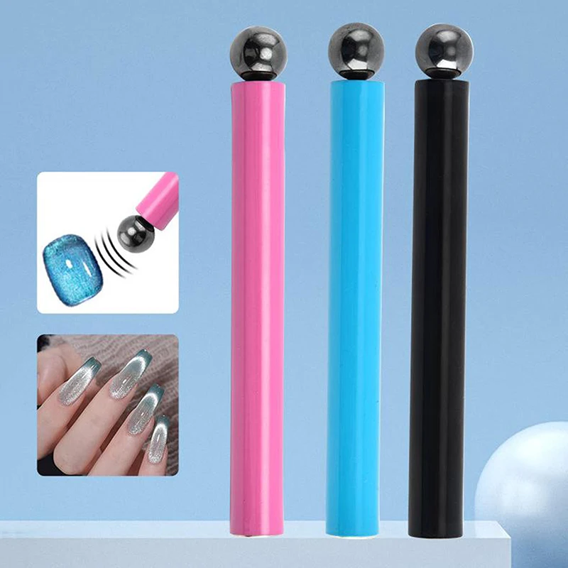 Dwugłowicowy magnetyczny pisak do paznokci + magnetyczna kula stalowa do efektu kociego oka, odłączany cylindryczny zestaw do zdobienia paznokci francuskich 3D, narzędzie do lakierów żelowych UV.