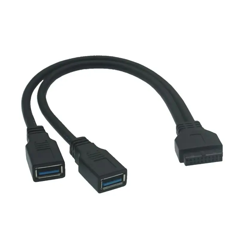 Dual 2 Ports USB 3.0 Female to Motherboard 20pin Header Male Connector Cable High Quality Mainboard Adapter for PC Computer Case