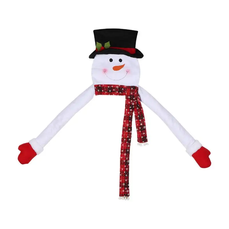 Snowman Christmas Tree Winter Snowman Hugger Tree Topper Christmas Tree Topper Hat Poseable Arms Indoor Christmas Decoration For