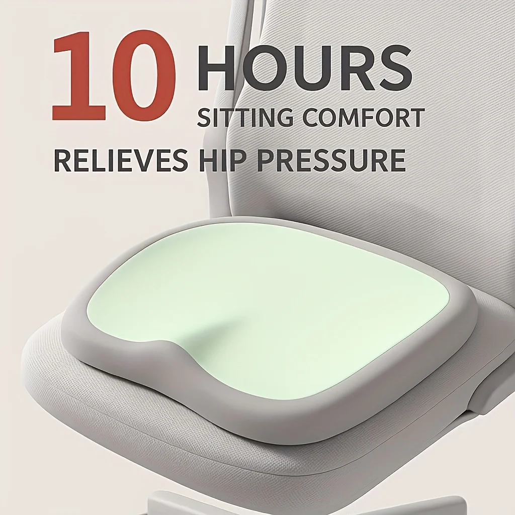 Ergonomic Memory Foam Seat Cushion for Long Sitting – Adjustable Hip & Waist Support Pad – Portable Chair Cushion for Office,Car