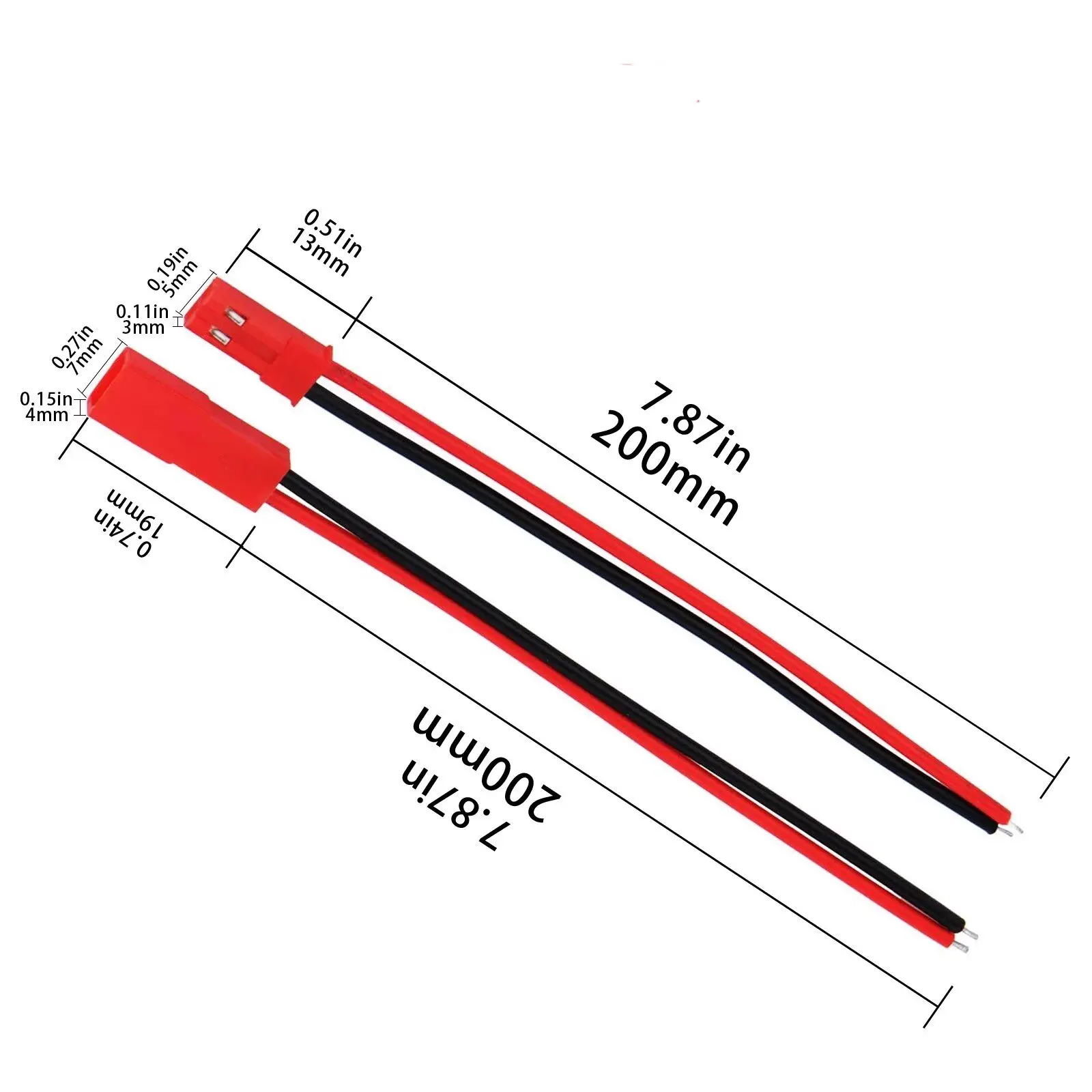10 pairs SYP2P/JST for 2P plug-in type connection with flexible cable LED male-female plug line air connection terminal line