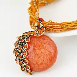 Bohemian Style Tassel Retro Necklace Women Design Stone Pendant Statement Necklaces Accessories Ladies Fashion Jewelry 2024