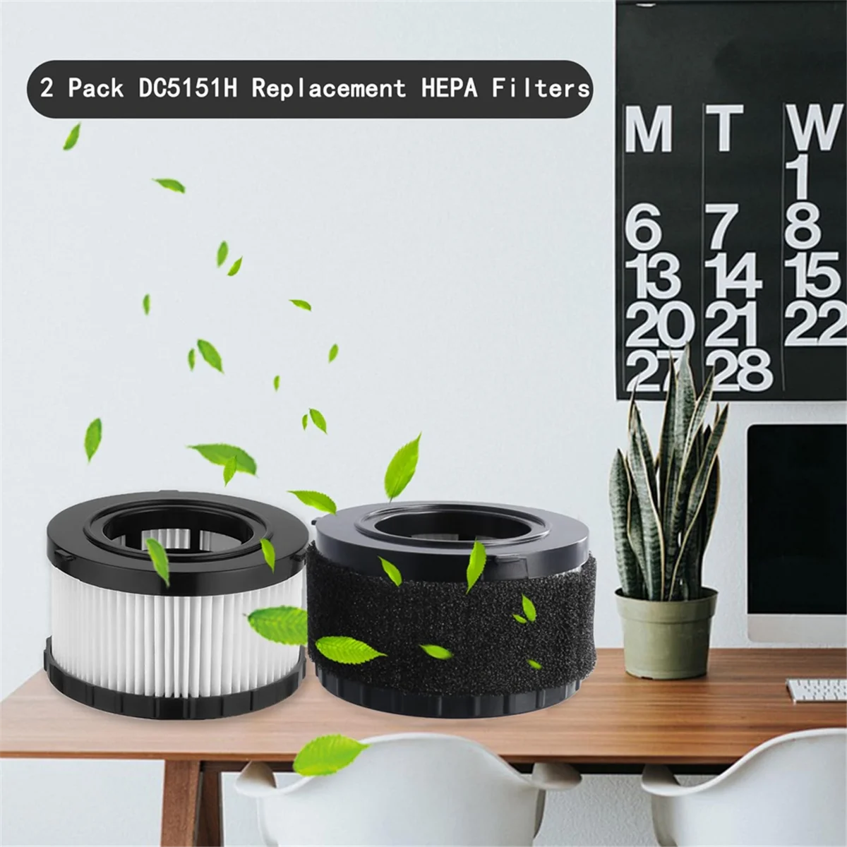 AA25 4 Pcs DC5151H HEPA Filter for DC5151H DC515 DCV517 DCV517B Wet Dry Vacuum, with 8 PCS Foam Sleeve Filter