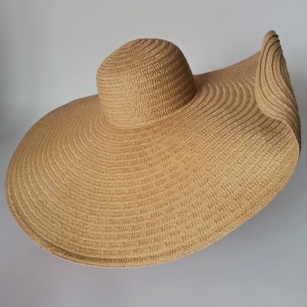 HT5081 Packbarer Strohhut für Damen mit Breiter Krempe Sommer-Sonnenhut Großer Strandhut für Frauen Outdoor-Reise Faltbarer Floppy-Hut – Detail 11