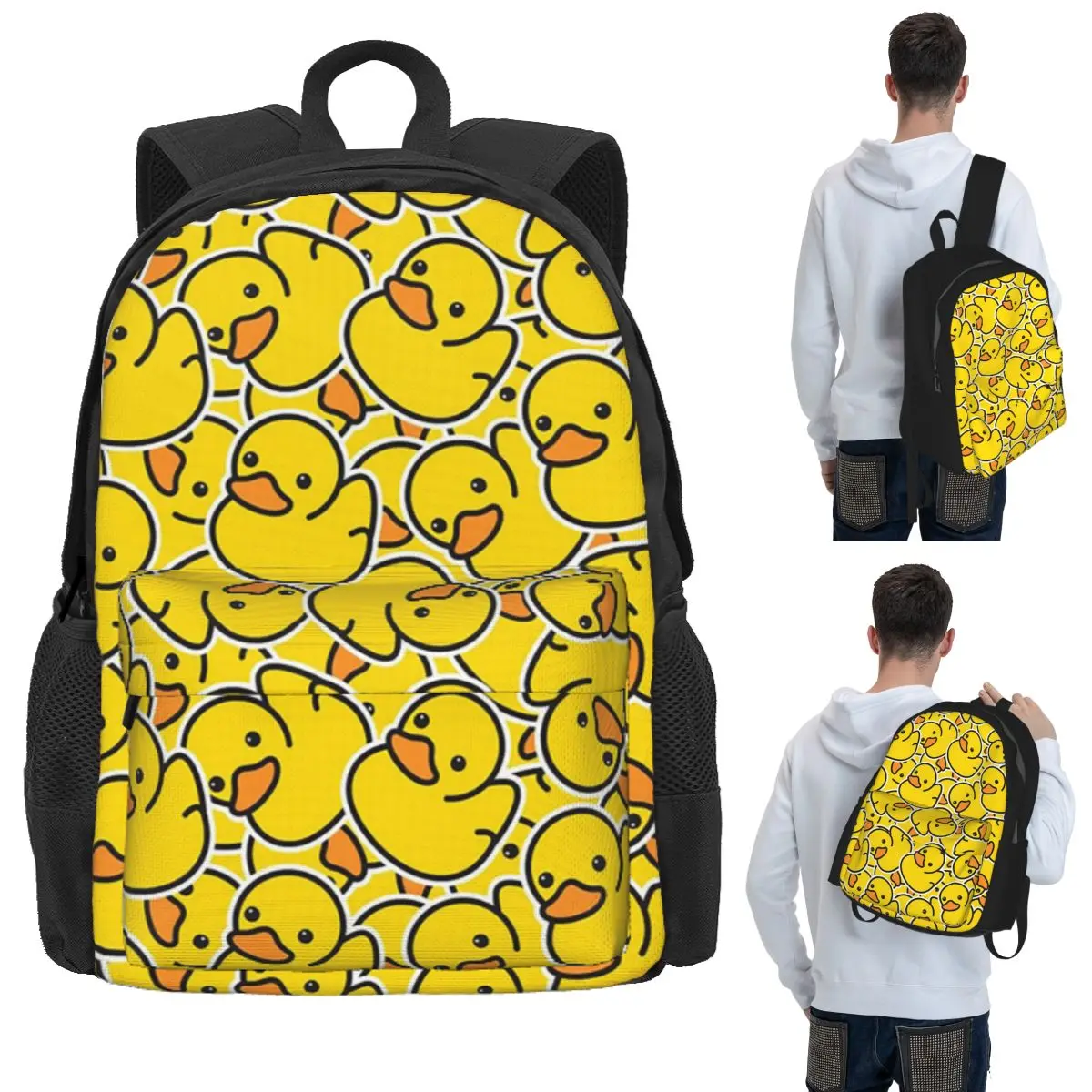 

Yellow Classic Rubber Duck Student Backpack School Bag Hiking Travel Daypack for Men Women Bookbag Shoulder Bags