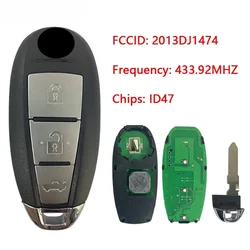 Keyless 3Buttons For Suzuki Grand Vitara Ciaz 2015+ Remote Smart Key CMIIT ID : 2013DJ1474 R79M0 434MHz ID47 Chip