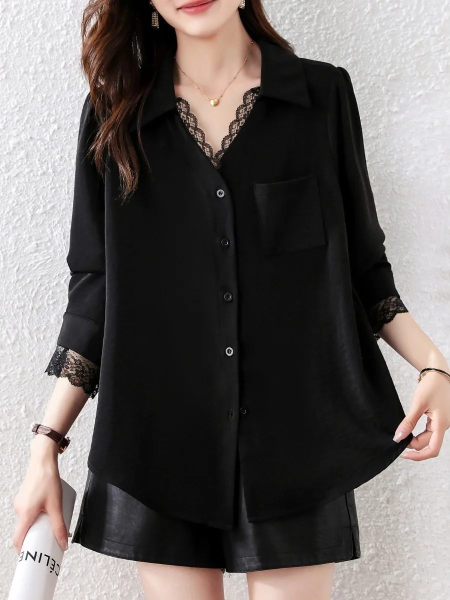 Women's Casual Loose Fashion Shirt Autumn 2026 Simple Style plus Size Slimming Top Versatile Comfortable Long Sleeve Blouse