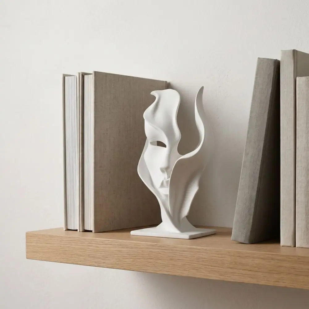 Creativity Artistic Sense Half Face Sculpture 3D Printed Figurine Home Decoration Statue Facial Ornaments Office