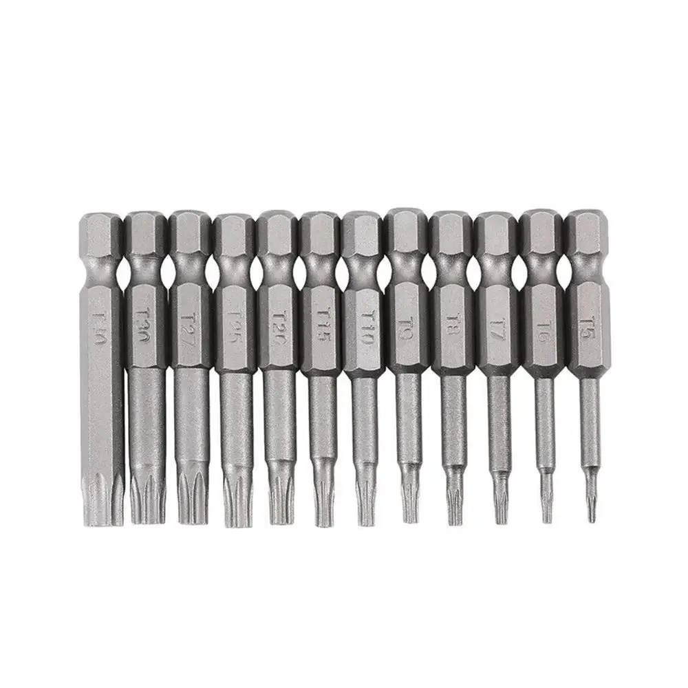 T5 T6 T7 T8 T9 T10 T15 T20 T25 T27 T30 T40 Tua Vít Đầu Torx Bộ Lục Giác An Ninh Từ Đầu 1/4 "Chuôi Lục Giác Khoan