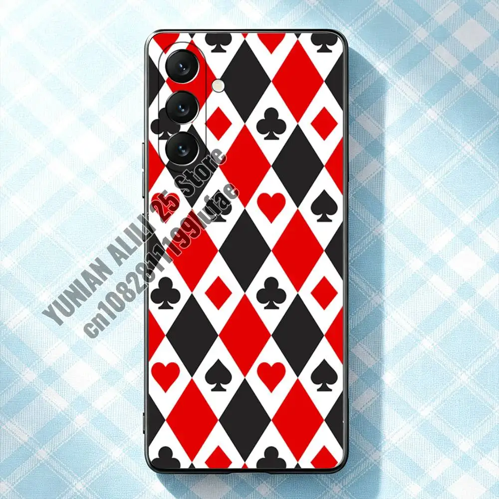 Poker Card Suit Art Phone Case for Samsung Galaxy S21 S22 S23 Ultra Plus S24 S25 S26 FE Lite TPU Protector 3