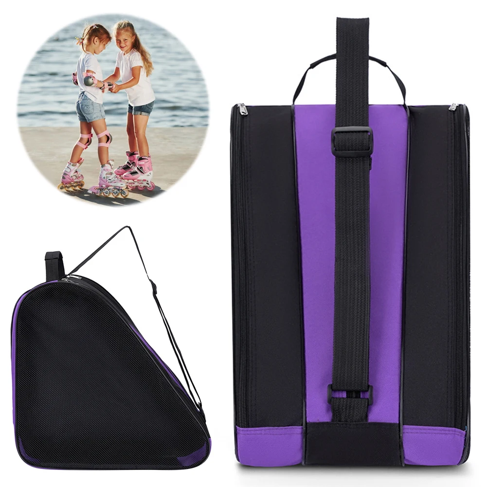Portable Roller Skates Bag Large Capacity Adjustable Strap Ice-Skating Shoulder Bag Breathable Ski Snow Boots Ice Skating Bag