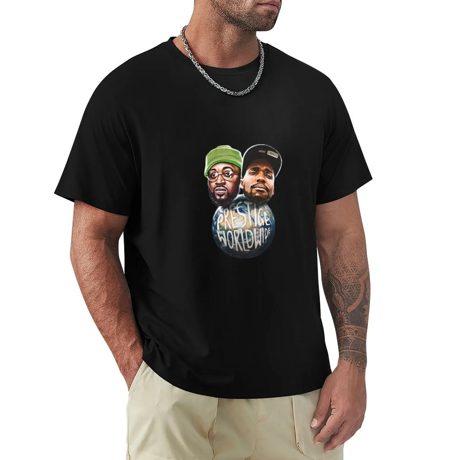 Prestige Worldwide Smoke DZA & Curren$y T-Shirt No Iron Casual Short Sleeve Top