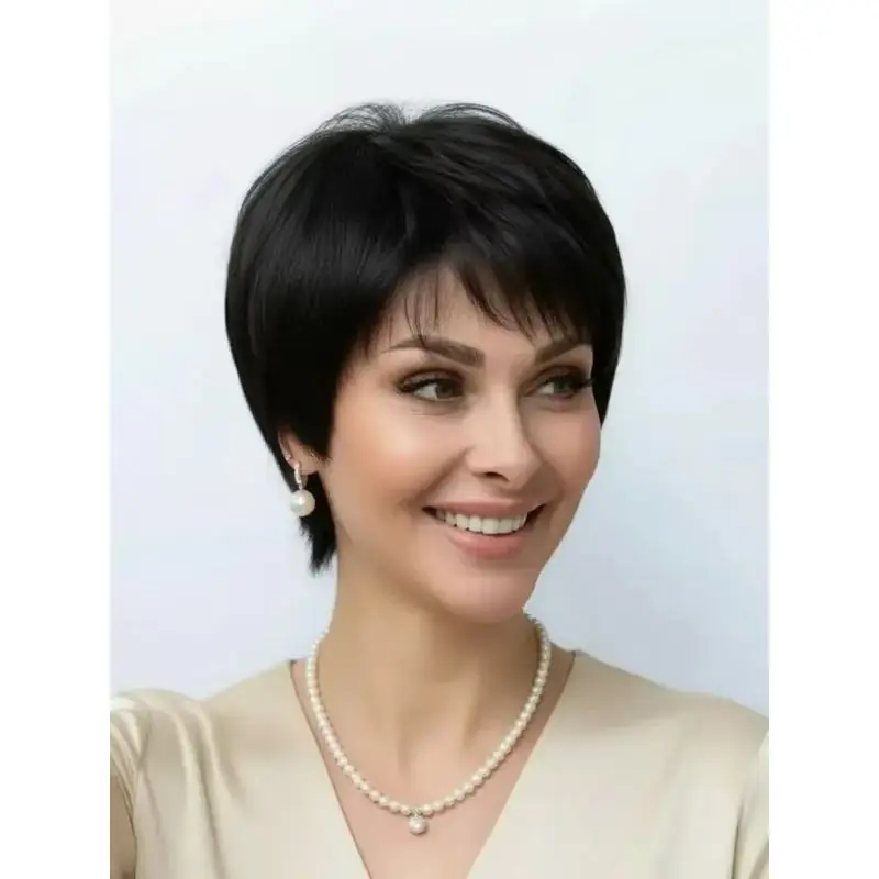 Cross-border hair wig, popular in Europe and America, for women, African-style voluminous, fashionable brown short straigh
