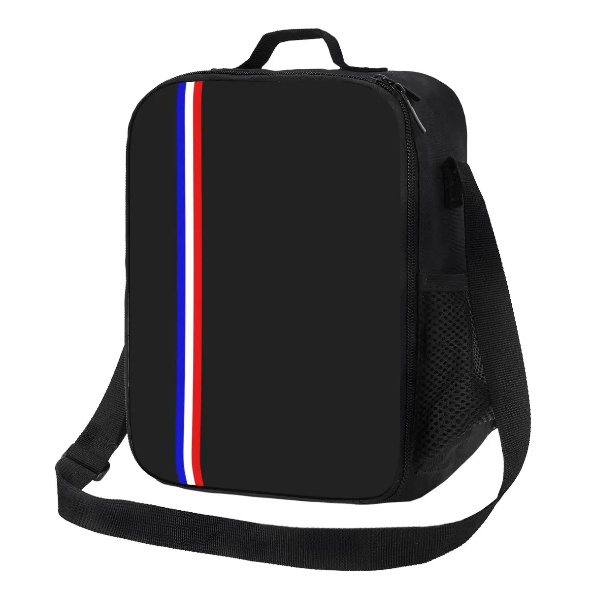 

French Flag Stripes Insulated Lunch Bag for Women France Patriotic Cooler Thermal Lunch Box Office Picnic Travel